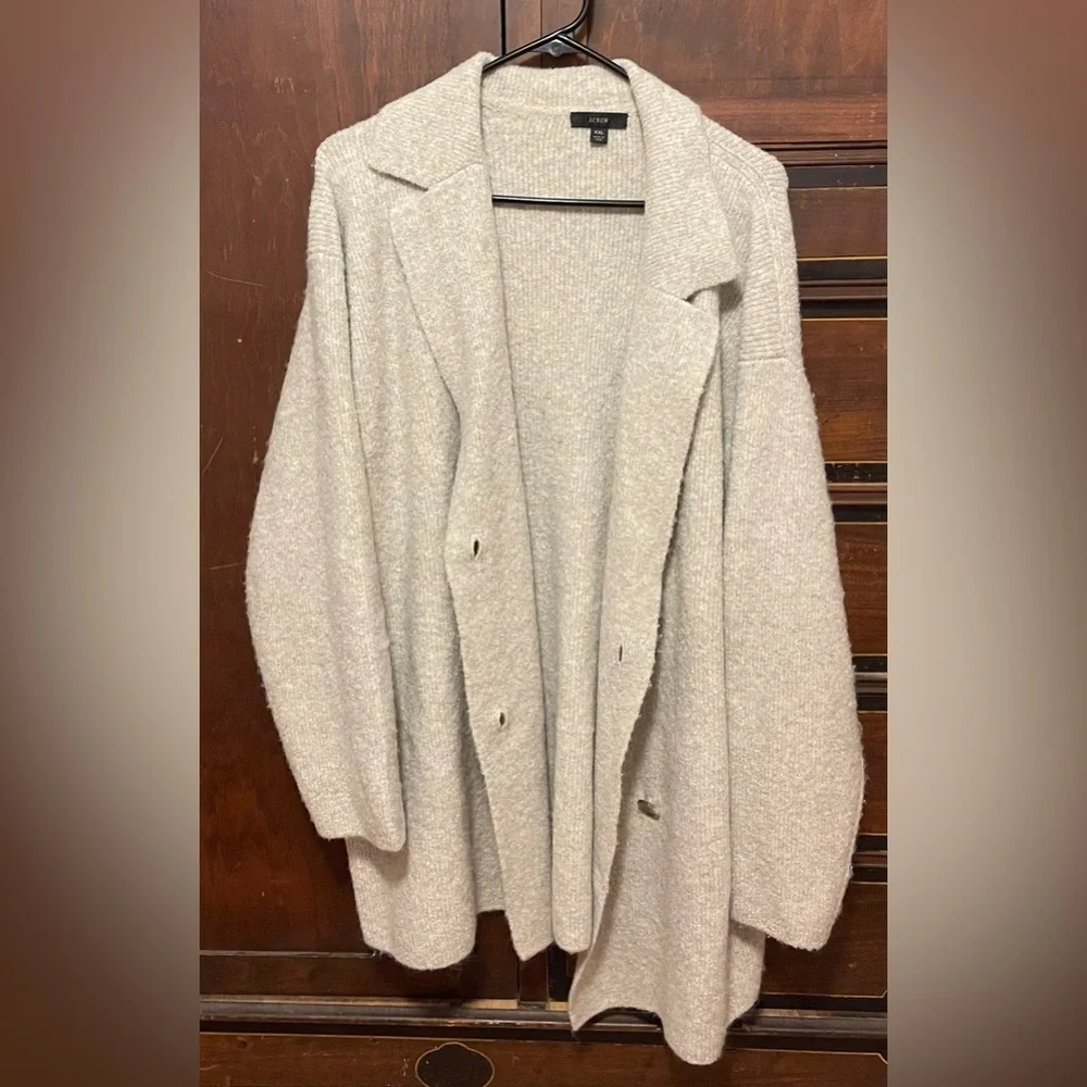 J. Crew wool-blend bouclé double-breasted sweater-blazer